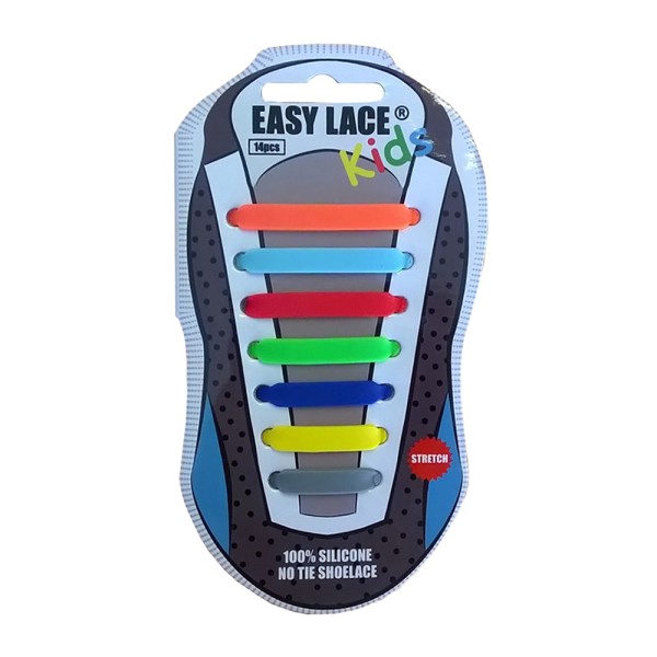 Easy Lace Kids Silicone Laces Flat - Card Of 14...