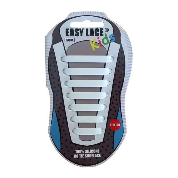 Easy Lace Kids Silicone Laces Flat - Card Of 14...