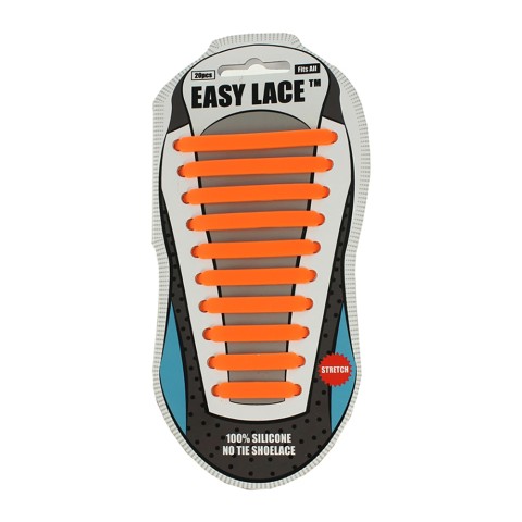 Easy Lace Silicone Shoelaces - Flat - Card Of 20 Pieces