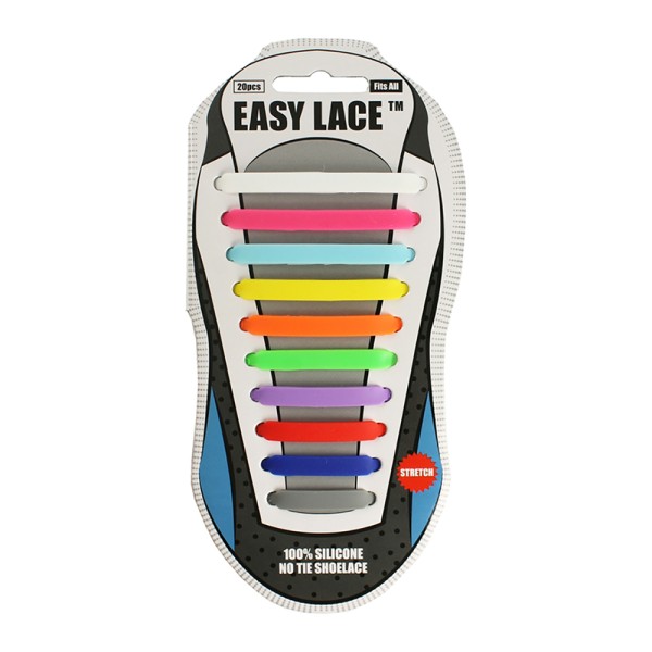 Easy Lace Silicone Shoelaces - Flat - Card Of...